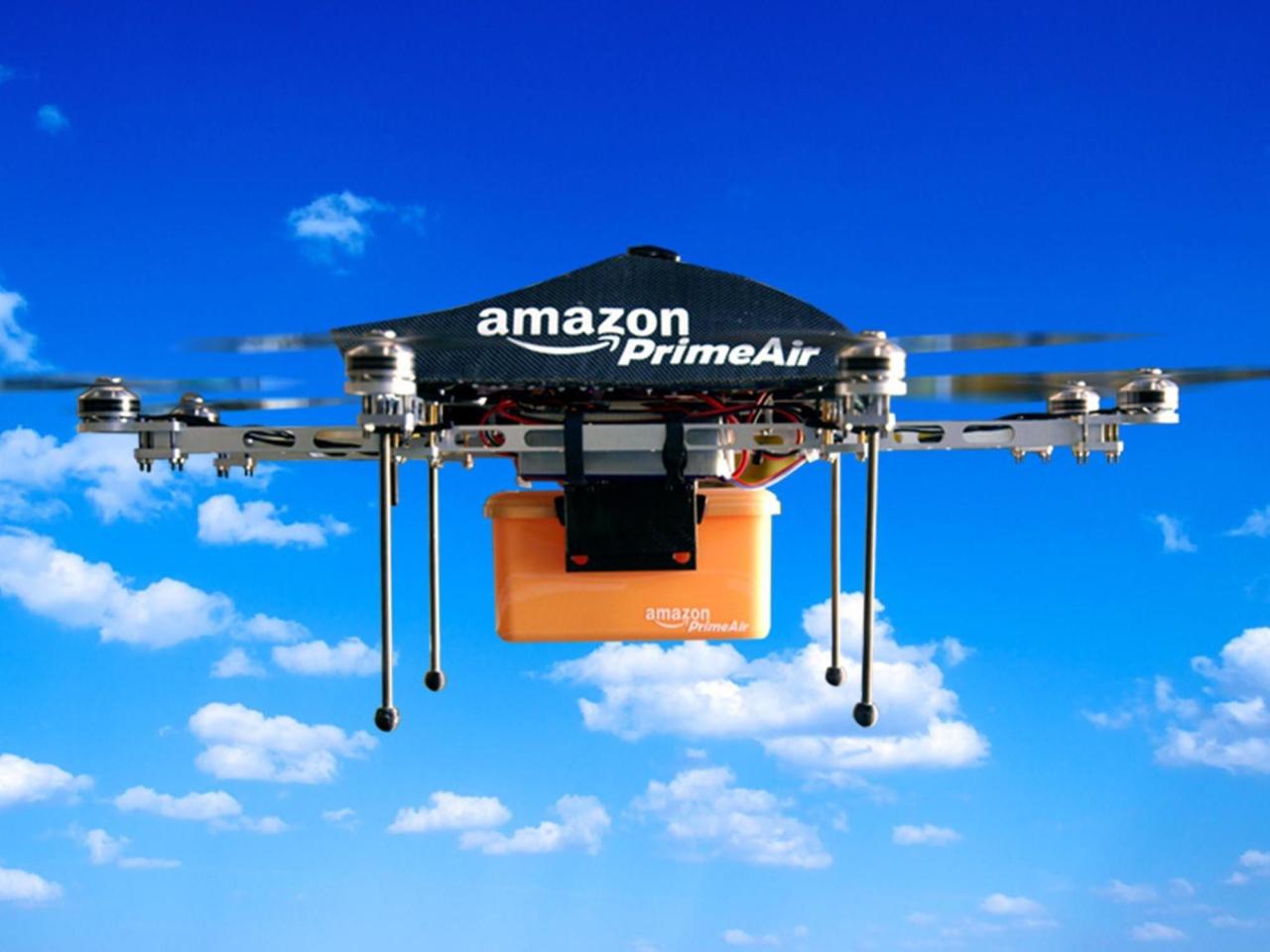 Amazon drones air prime packages deliver